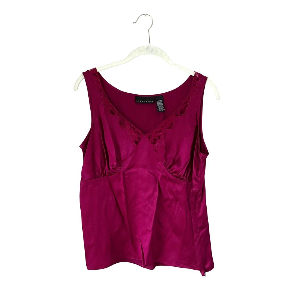 Attention Hot Pink Silk Tank Top: Y2K, Modern